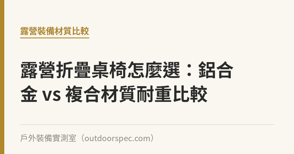 露營折疊桌椅怎麼選：鋁合金 vs 複合材質耐重比較｜戶外裝備實測室